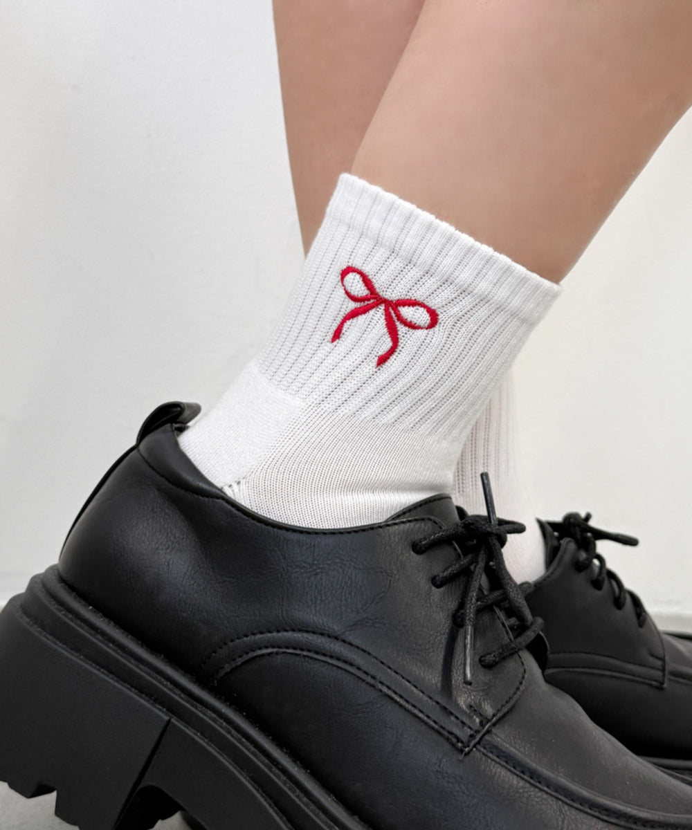 リボン刺繍アンクルパイルソックス(23-25cm)｜WEGO（ウィゴー） – WEGO