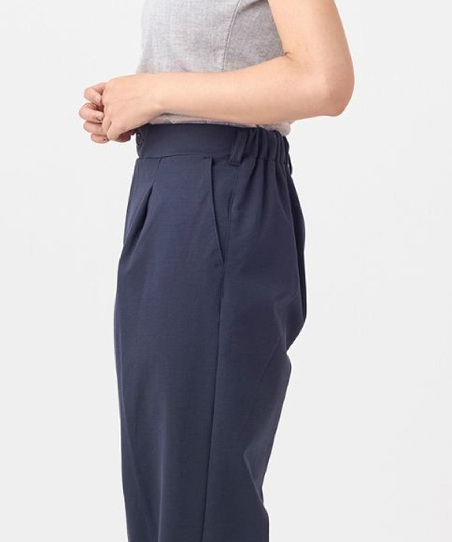 WWO きれいめポンチのタックストレートパンツ(レディース・丈長め