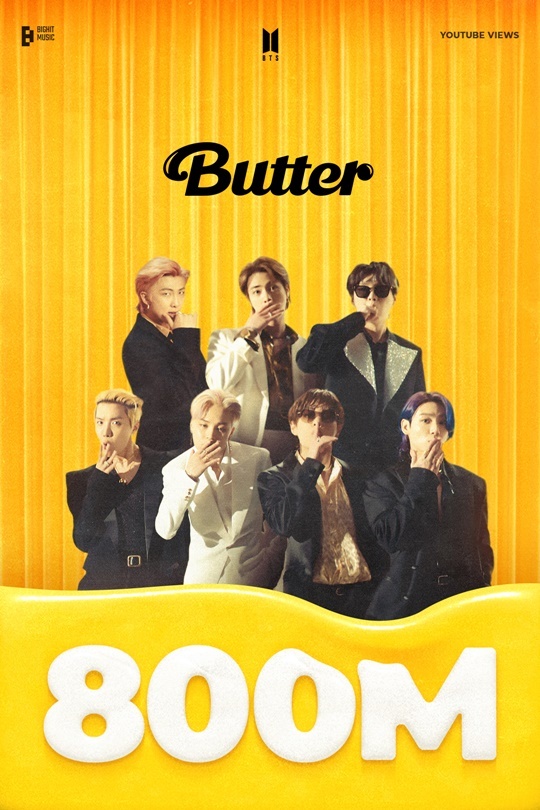 BTS' “Butter” music video logs 800m views - The Korea Herald