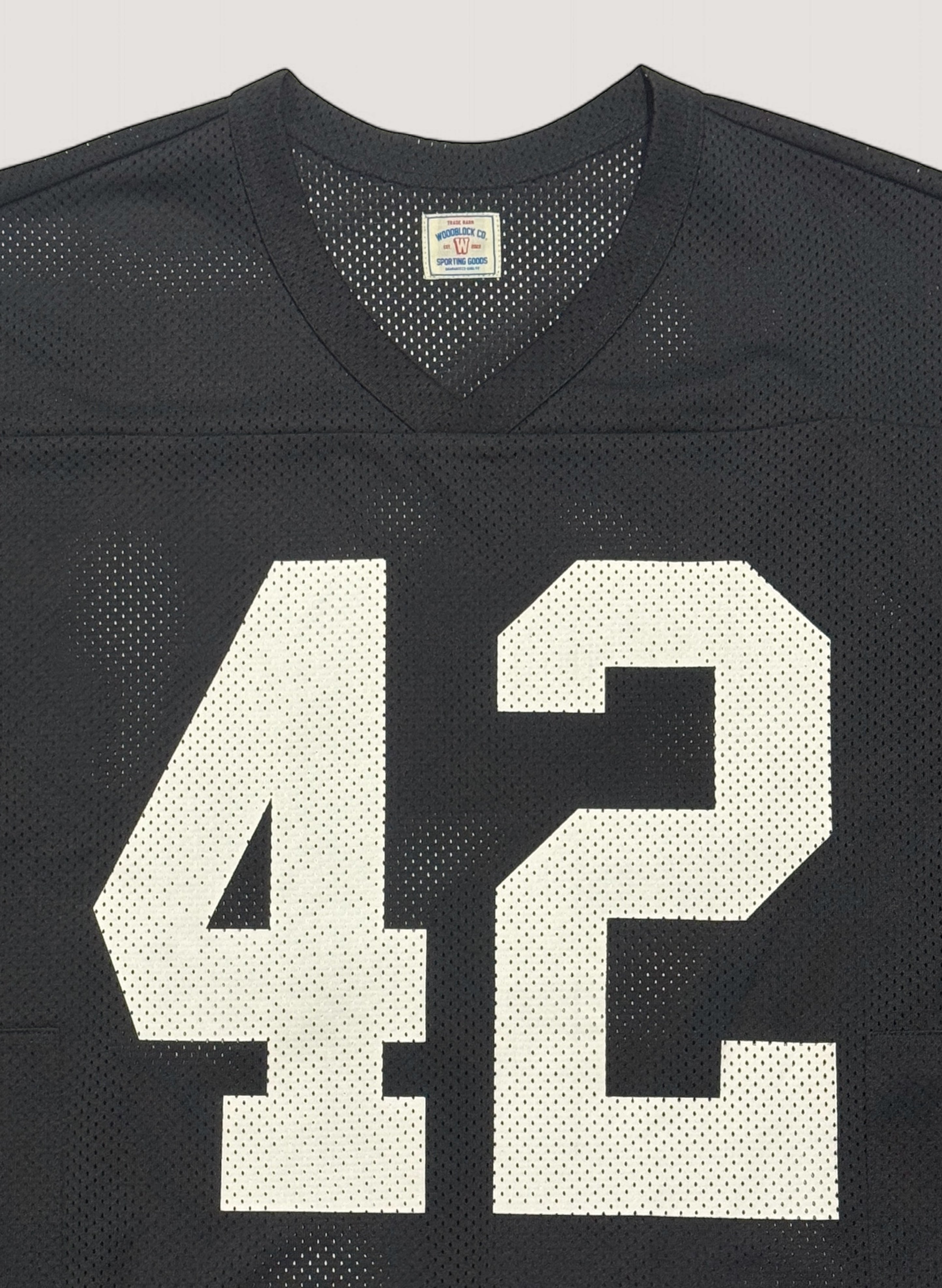 WOODBLOCK 42 MESH FOOTBALL LS SHIRT BLACK/WHITE (WB-25AW-002)