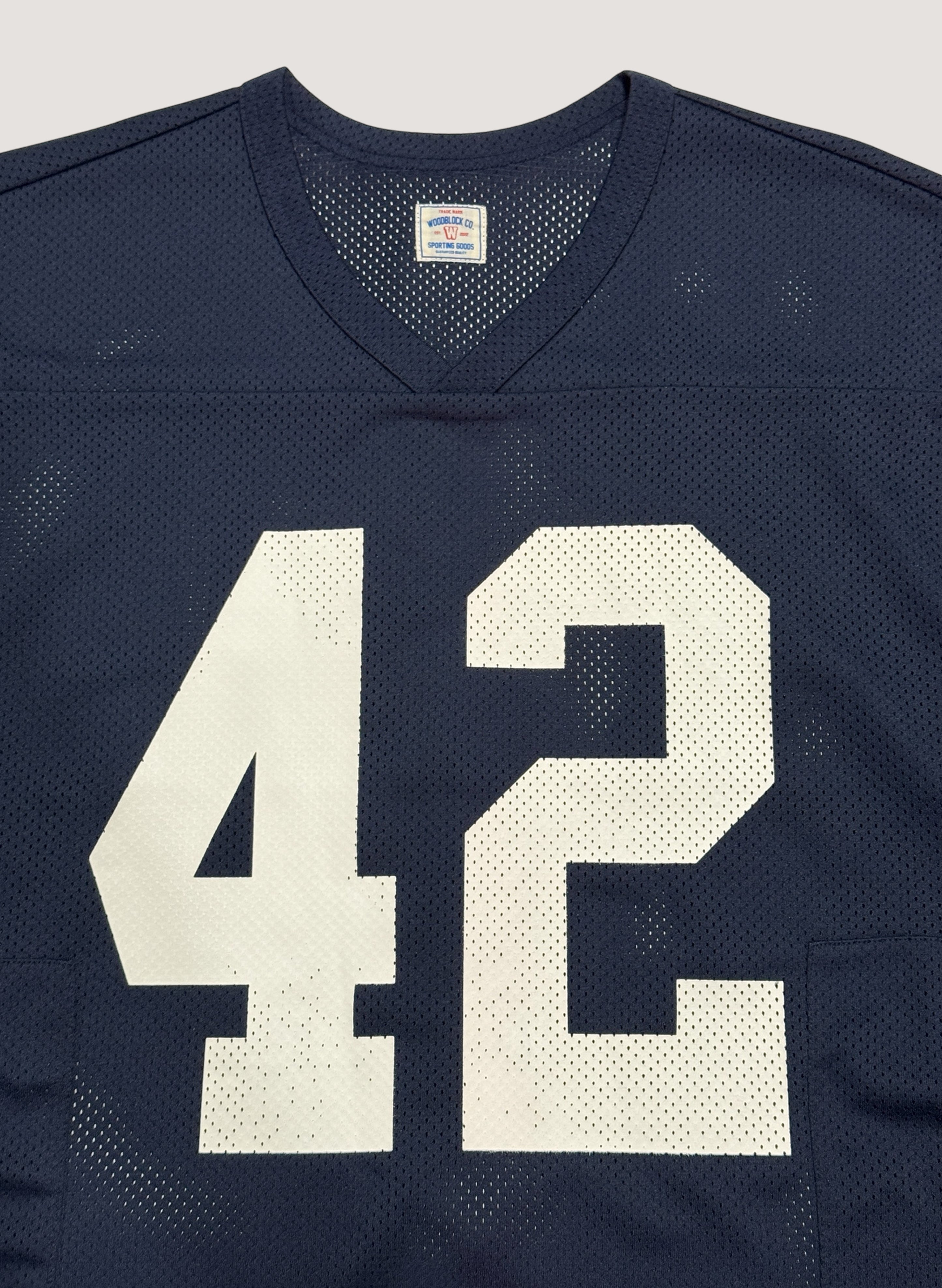 WOODBLOCK 42 MESH FOOTBALL LS SHIRT NAVY/WHITE (WB-25SS-004)