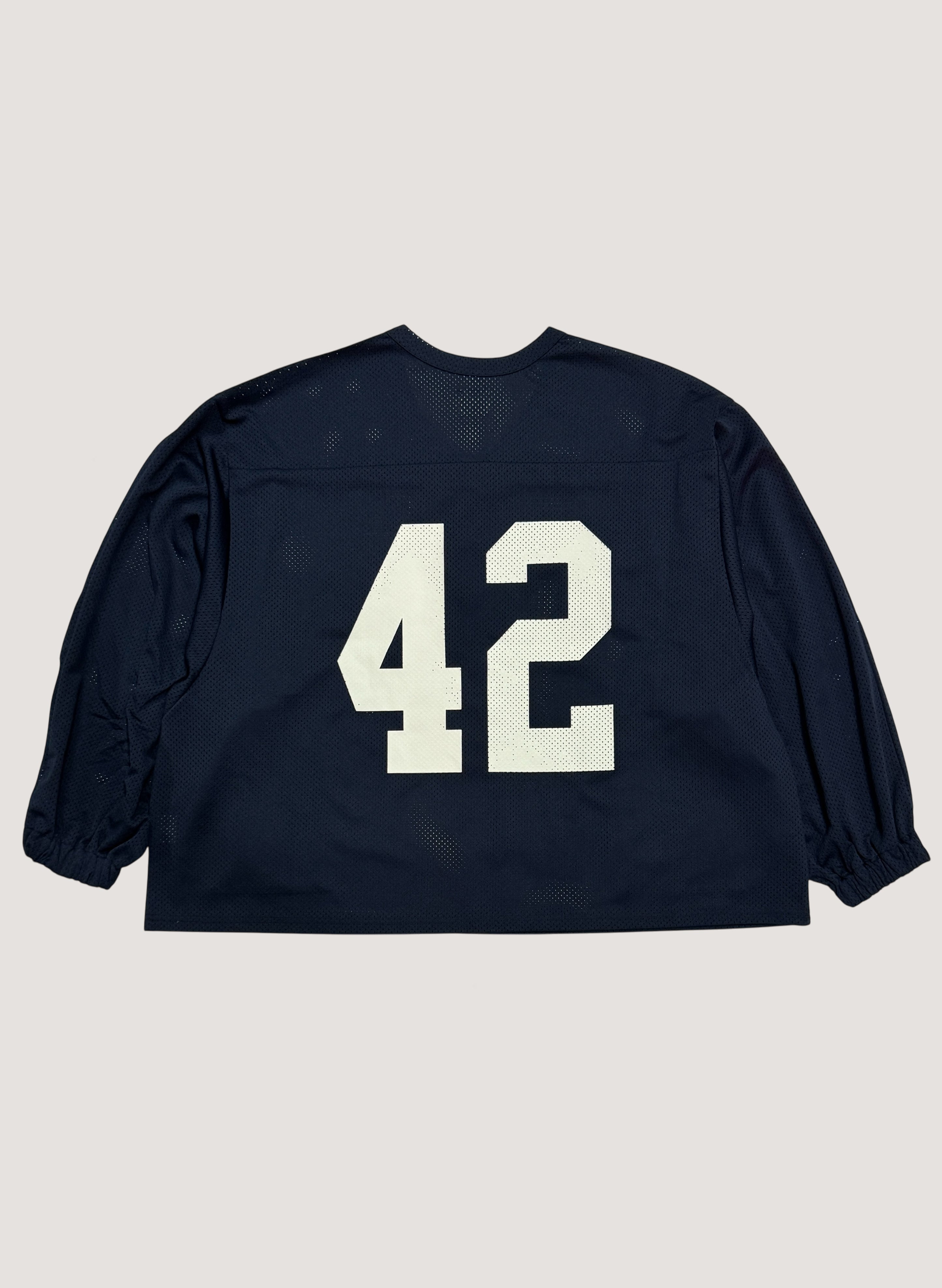 WOODBLOCK 42 MESH FOOTBALL LS SHIRT NAVY/WHITE (WB-25SS-004)
