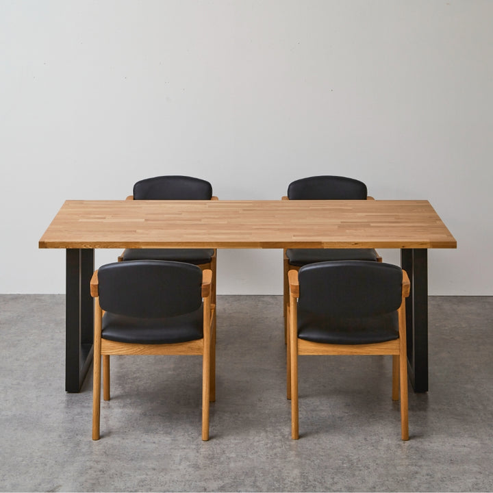 オーク MOSAIQUE 無垢材 ダイニングテーブルRX5点セット 180cm×90cm 4