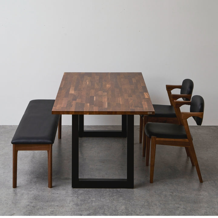 ウォールナット 無垢材 ダイニングテーブルRX4点セット 180cm×90cm 4人