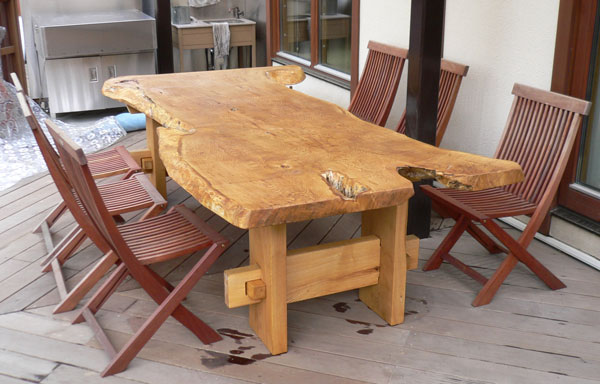 天然木一枚板の座卓 - 木製オーダー家具の然