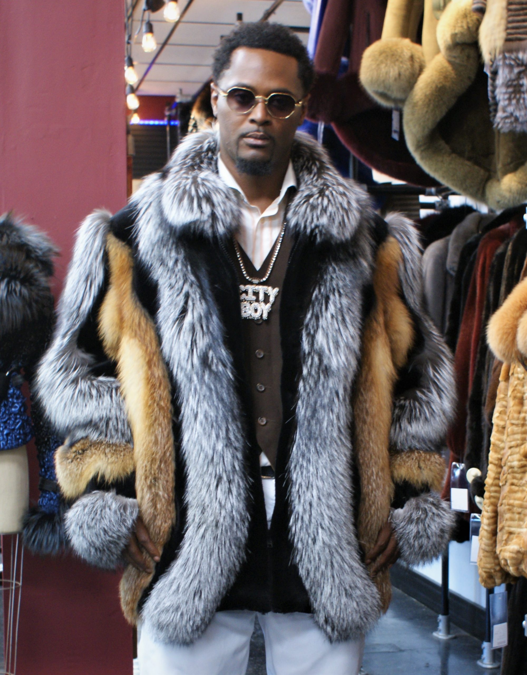 Silver Fox Red Fox Black Rex Jacket – Wolverine Furs