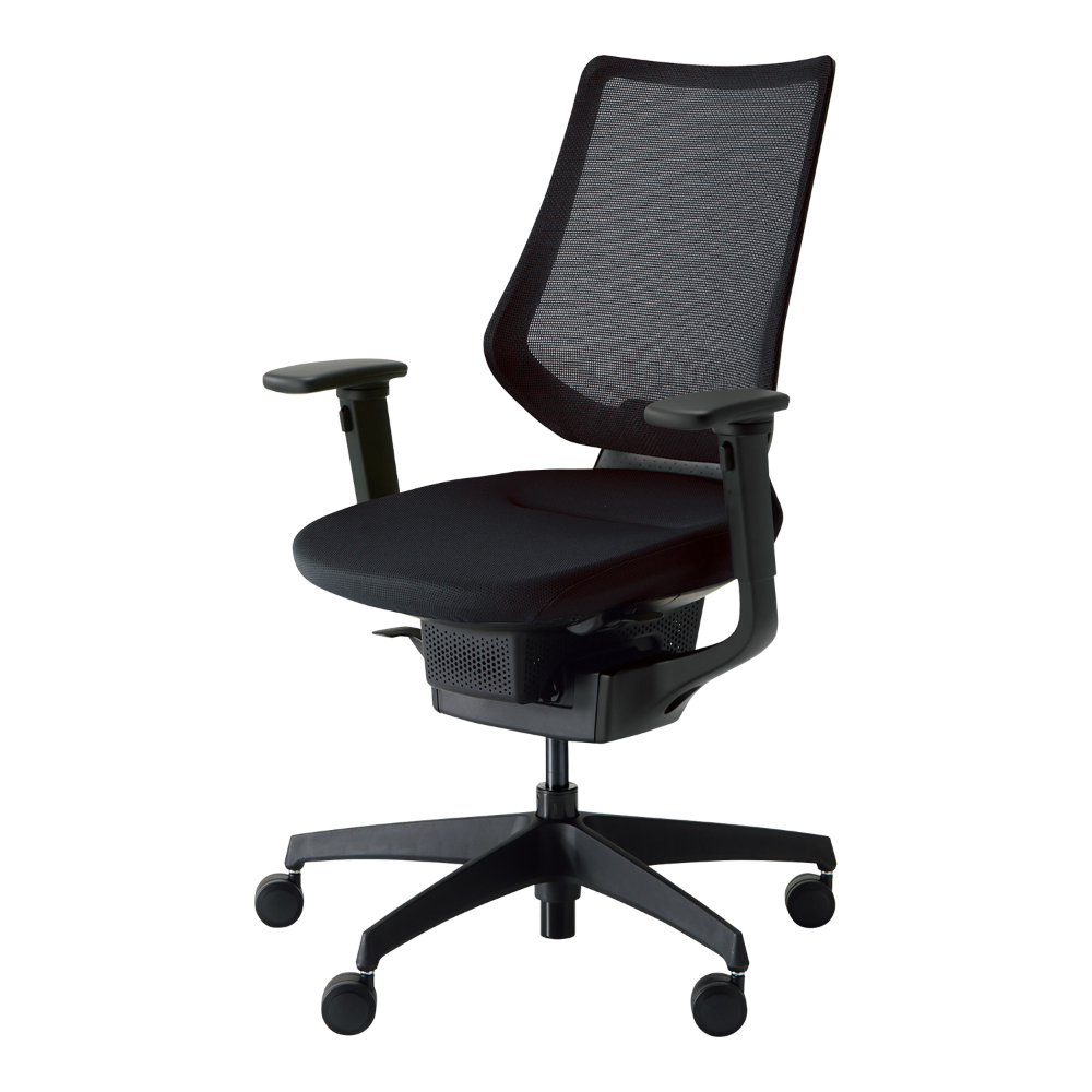 ing イング／メッシュタイプ／バーチカルタイプ／可動肘／ブラック樹脂