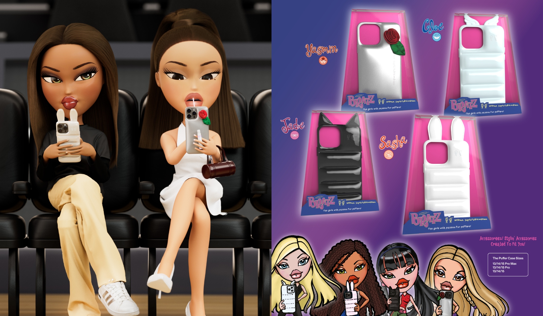 Bratz x Urban Sophistication Collab on Puffer Phone Case Collection