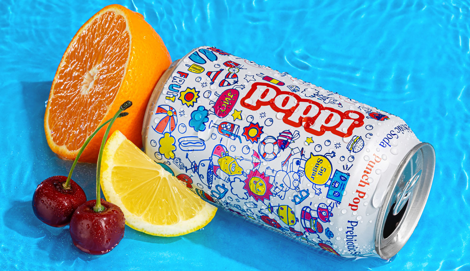 Poppi Releases Whimsical Punch Pop Cans by Artist Matthew Langille