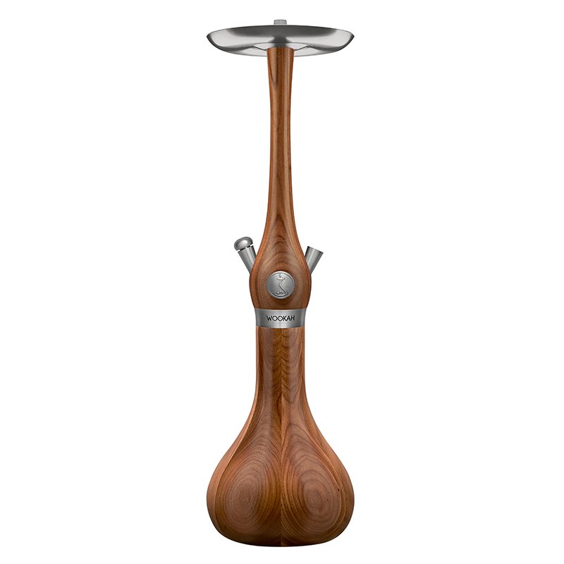 Wookah Classic WALNUT Standard Mouthpiece Brown Leather Hose Set
