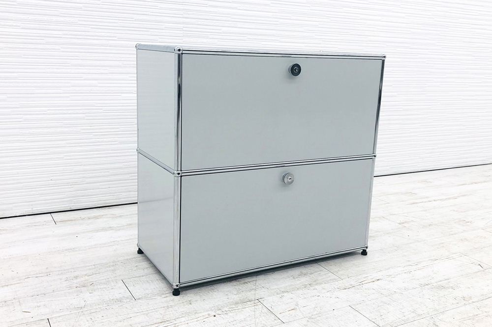 USMハラー オープン書庫 2段 グレー | 中古オフィス家具専門店の