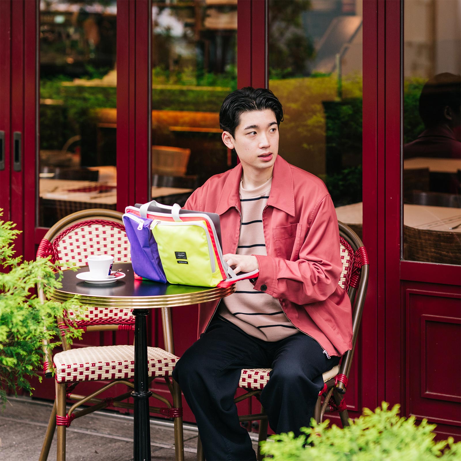 B JIRUSHI YOSHIDA × PORTER × HOBONICHI マルチPCバッグ・ネオン