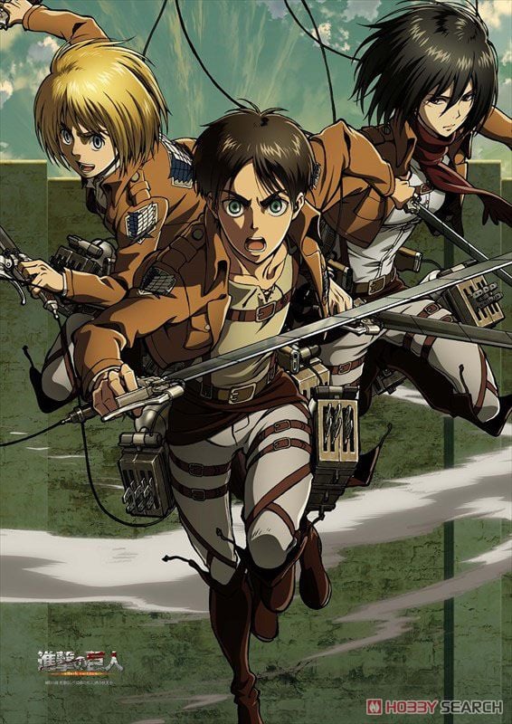 進撃の巨人 B2タペストリー エレン＆ミカサ＆アルミン (キャラクター