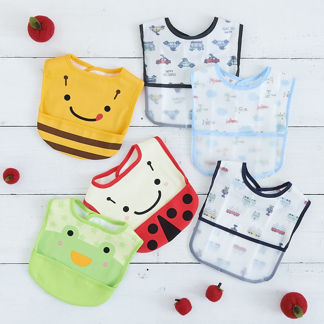 3枚組袖なし食事用エプロン（車・電車・飛行機） | 西松屋オンラインストア