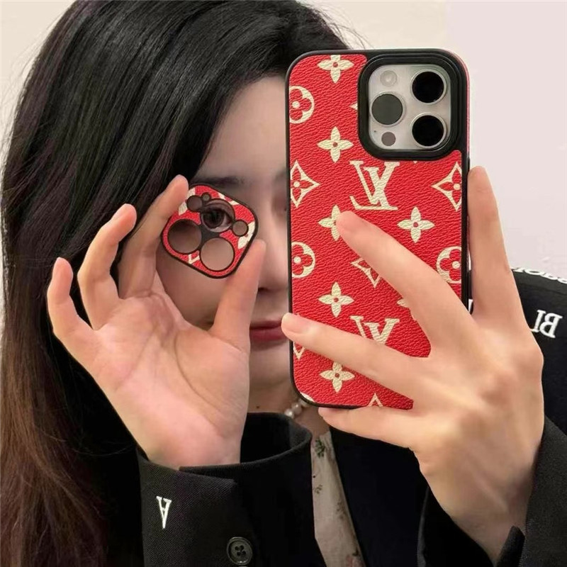 ルイヴィトン iphone16/16pro ケース モノグラム レッド