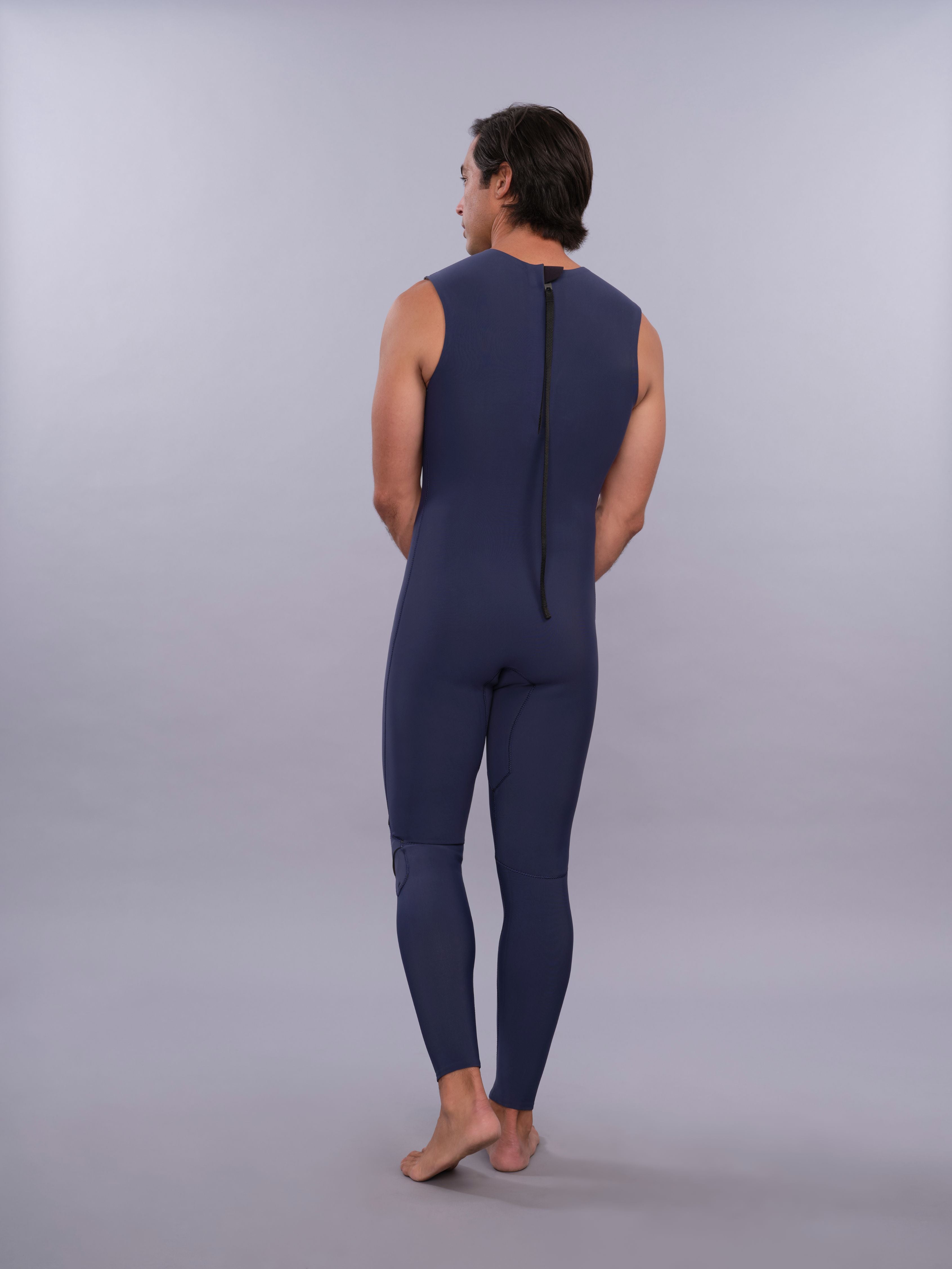 CustomMensBackZipLongJohnNavyB