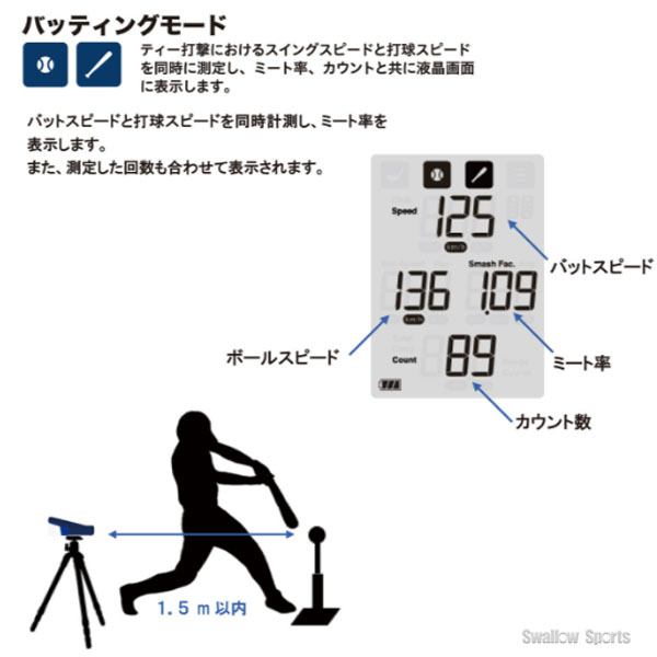 野球 SSK スピードガン スピード測定器 計測 スイングスピード マルチ