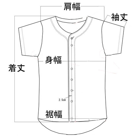 野球 ユニフォームのメーカー別サイズ表