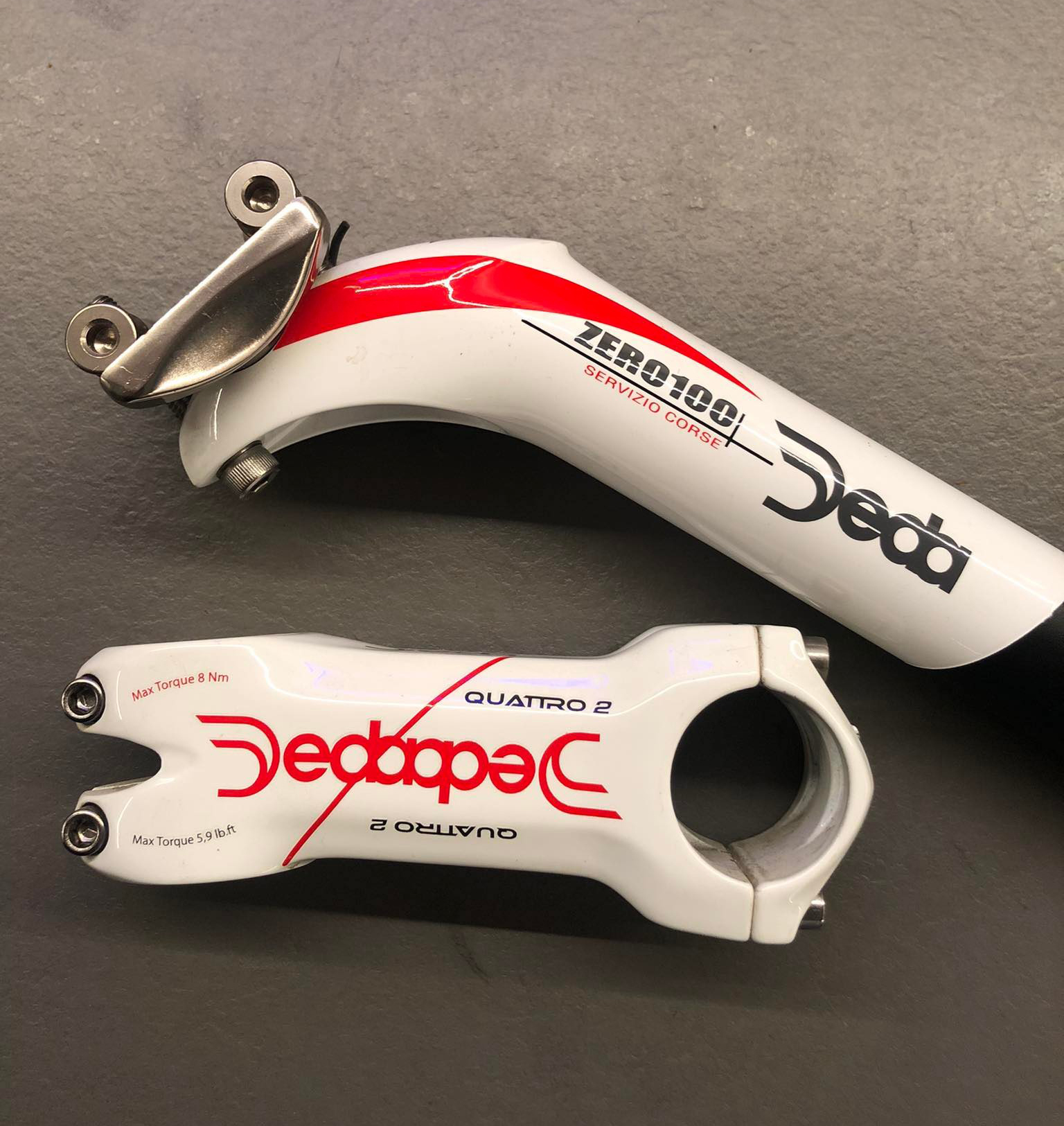 Deda Quatro 2 Stem/Post Combo White - 48x17