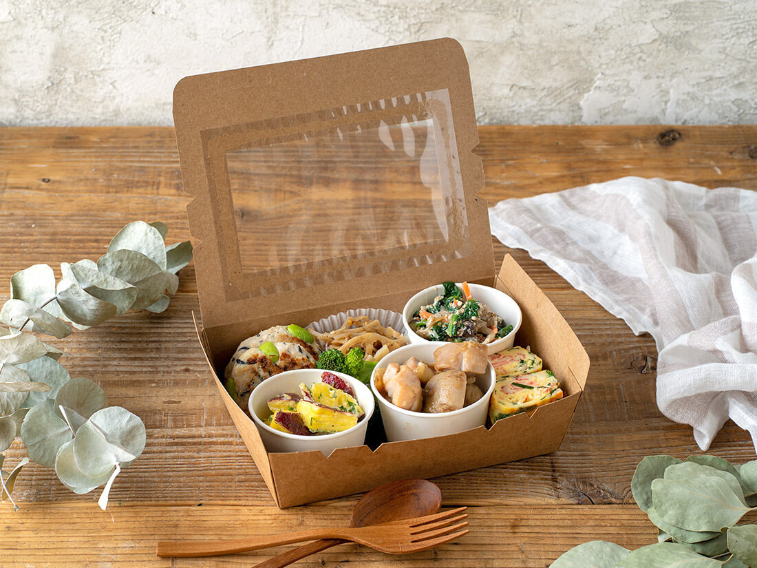 窓付きランチボックス（M）クラフト | 紙製の弁当容器 | お菓子・パン