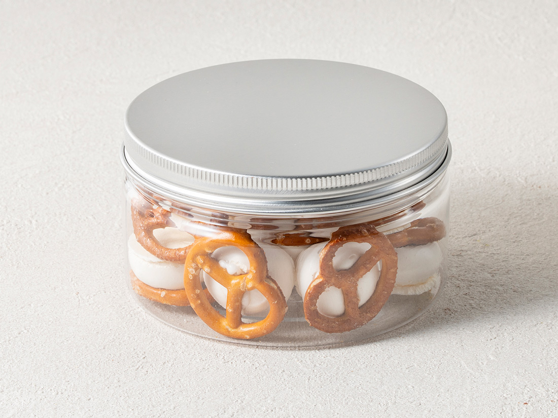 PET円筒容器 96×H55mm(シルバー蓋付) | 無地の円筒ケース・クッキー