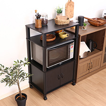 ブルックリンスタイルの木目とアイアンがおしゃれ便利なキャスター付