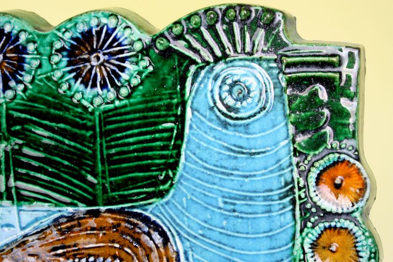 Lisa Larson VAGGPLATTOR Parkfagel/リサ・ラーソン 鳥 陶板 - 北欧