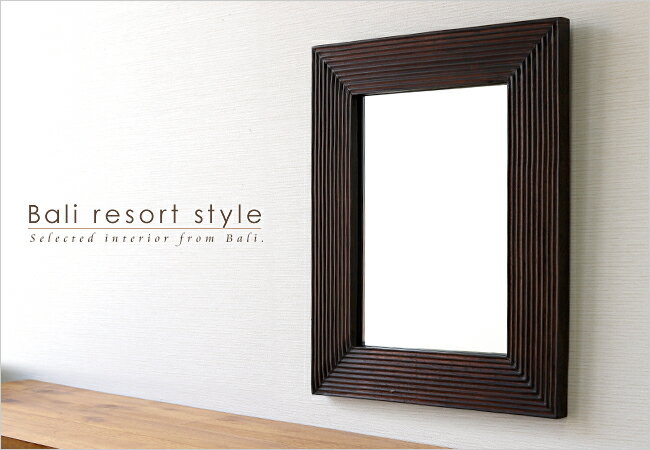 アジアン 木製フレーム 壁掛けミラー 通販｜《公式》バリ雑貨専門店