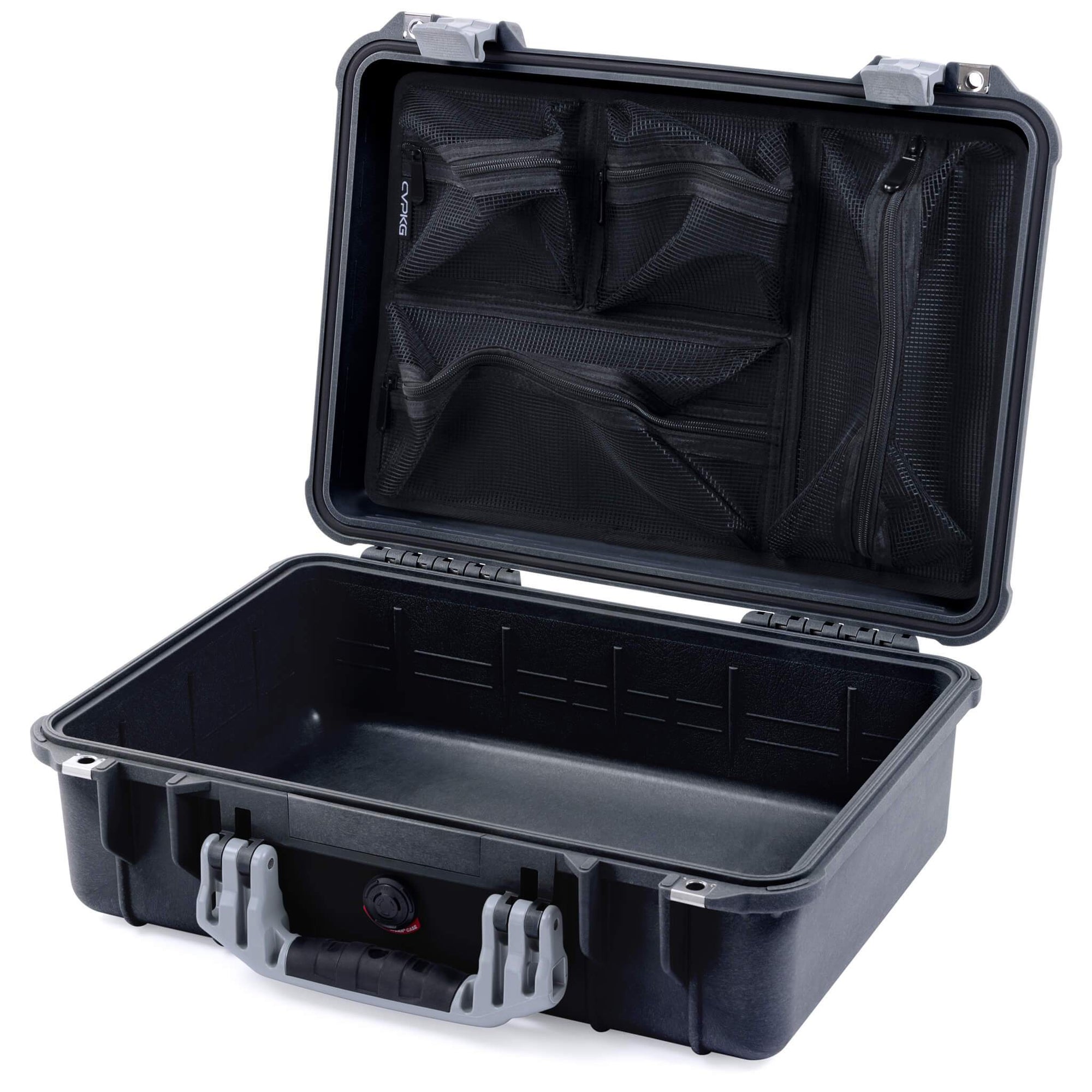 Pelican 1500 Case - Black & Silver - ColorCase