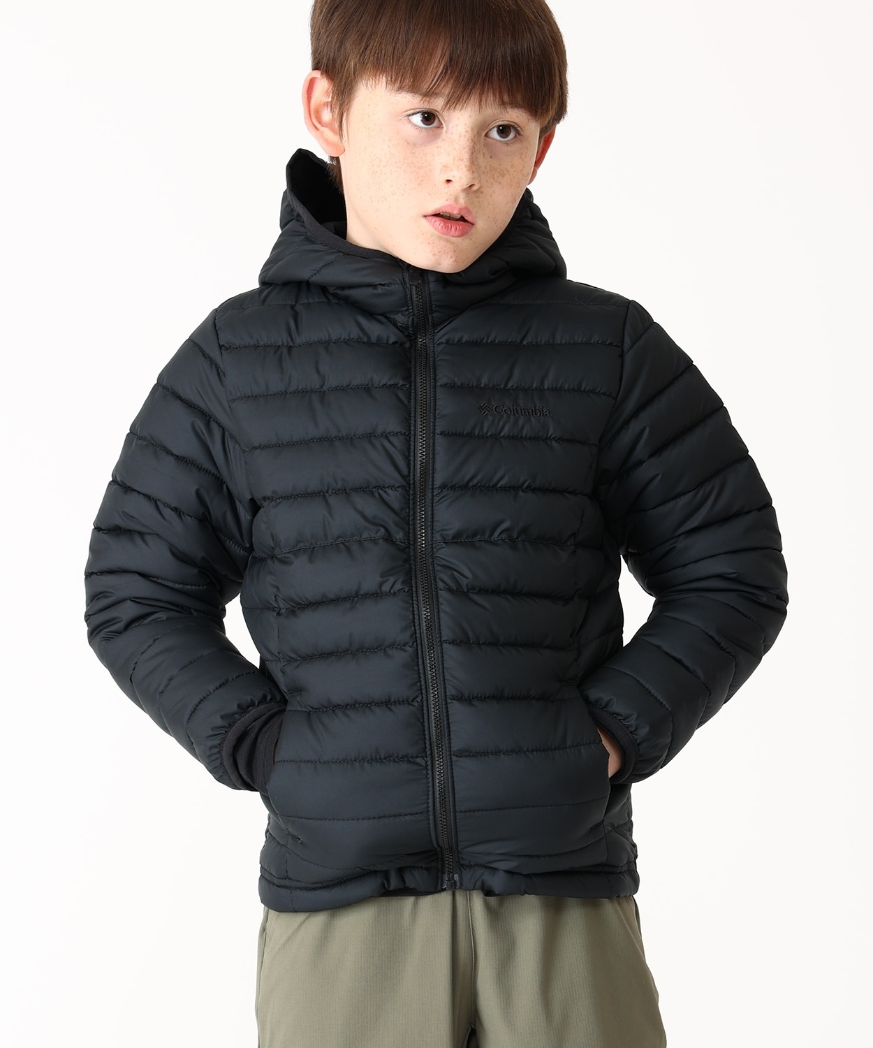 パウダーライトII フーデッドジャケット(XXS Black)│コロンビア
