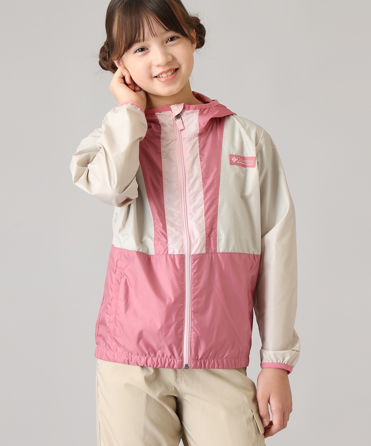 バックボウルIIフーデッドウィンドブレーカー(XXS Dark Stone Rosette