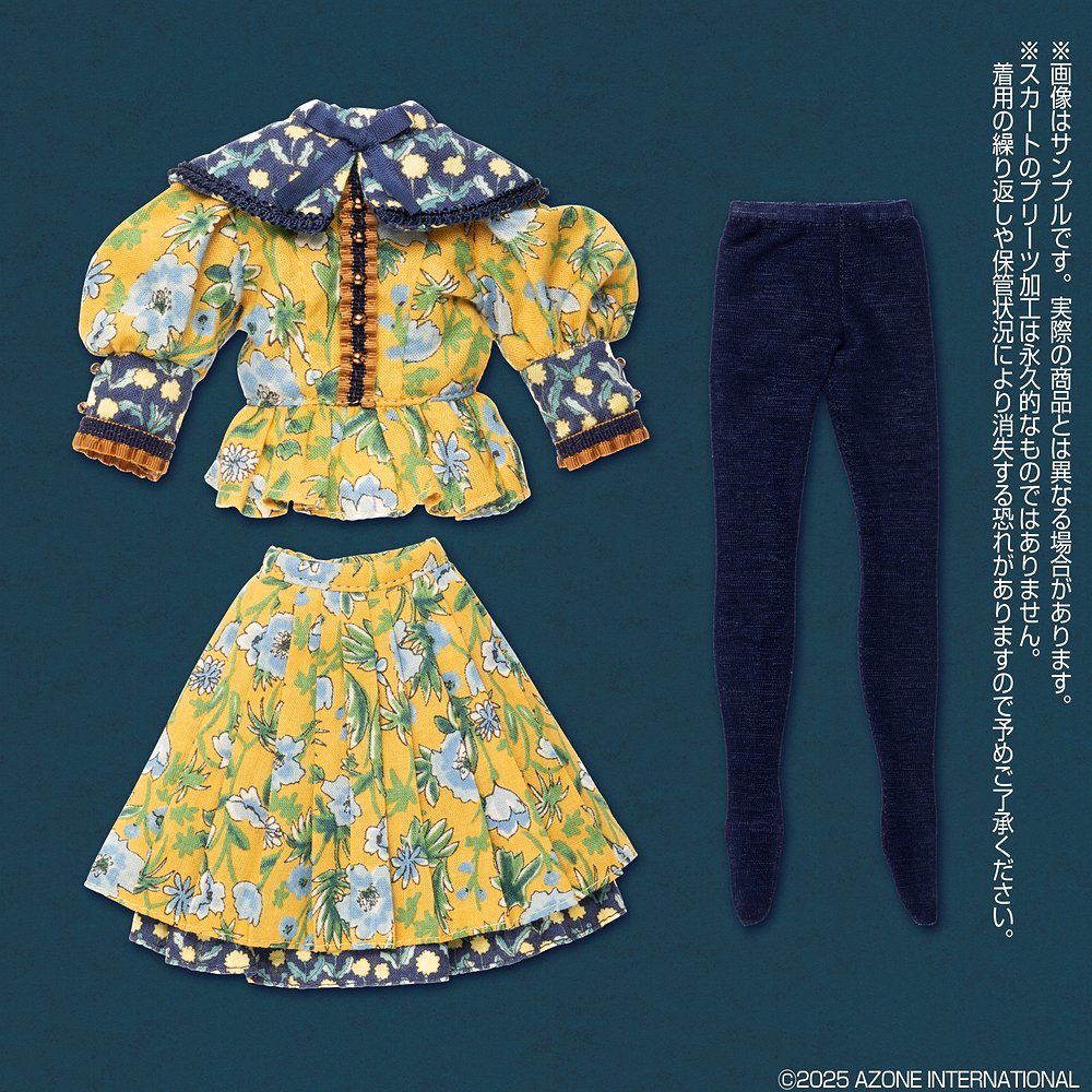 1/6サイズドール用】BonBons 花柄MIXブラウス＆スカートセット
