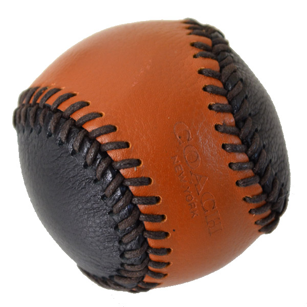 COACH】コーチ レザー ベースボール ペーパーウエイト 文鎮 サドル