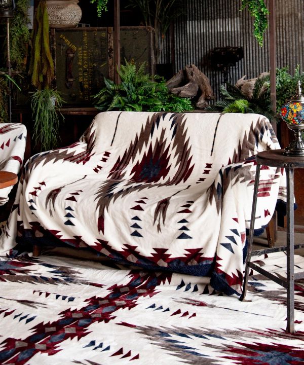 裏ボア】ブランケット XL（シングルサイズ）《NOMADY》(NATURAL