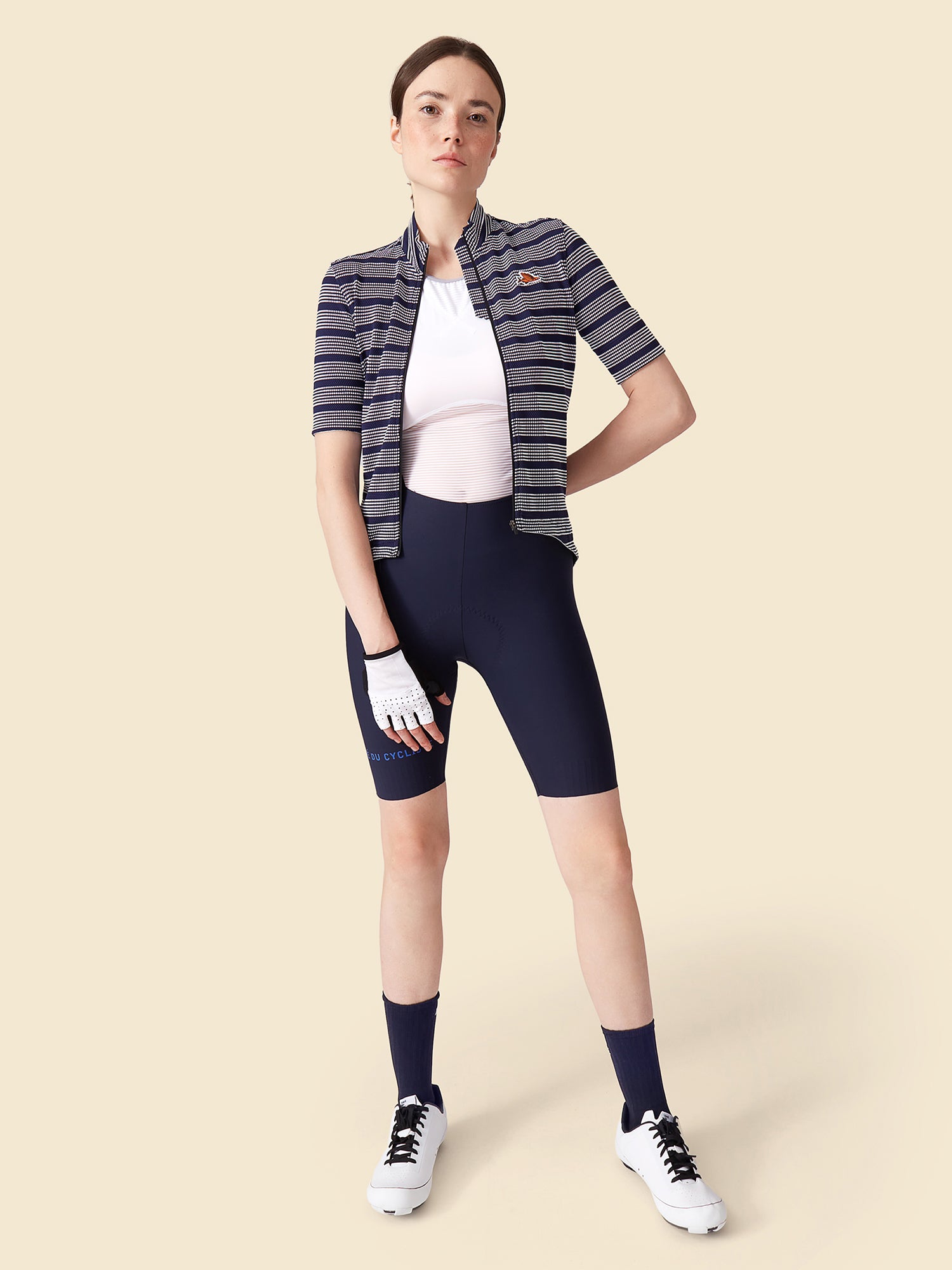 レディース サイクリングジャージ フランシーヌ ネイビー – Café du