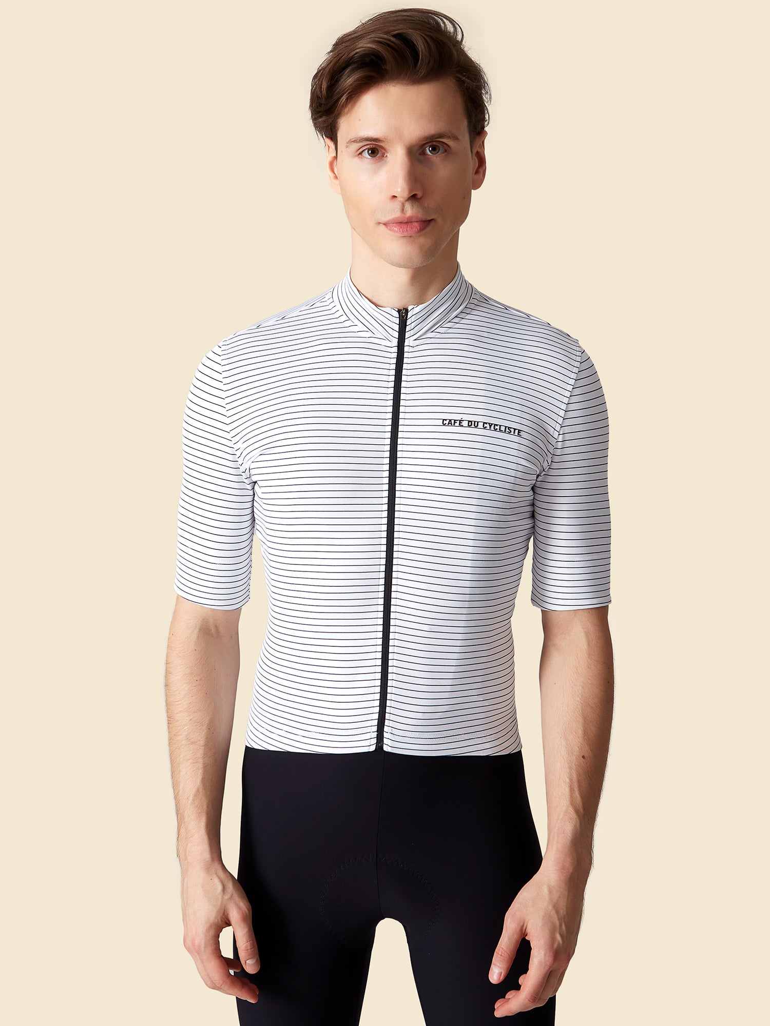 Men's Cycling Jersey Francine White – Café du Cycliste | US
