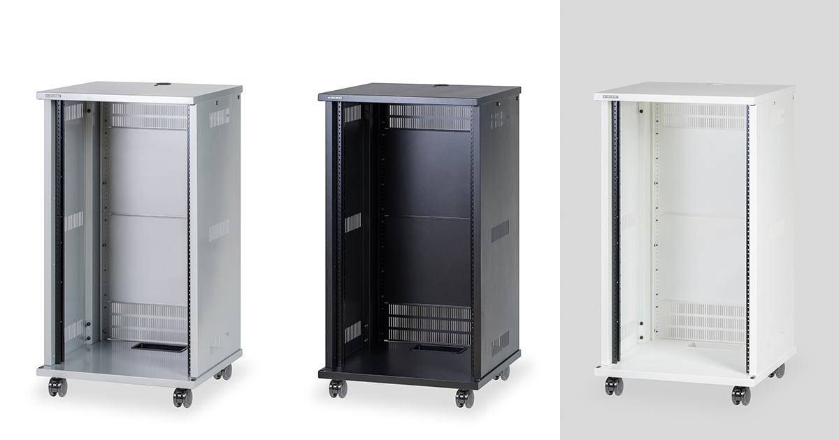 20U スチール製AVワゴン（組立式・扉なし）｜CWZK-20-DN｜カナレ電気