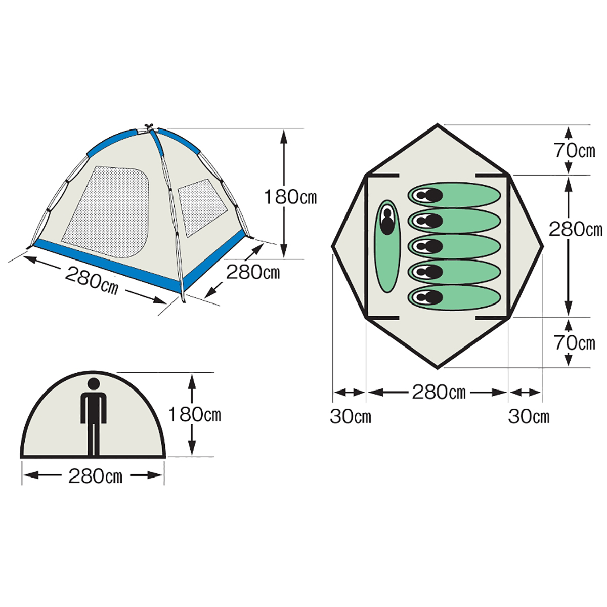 オルディナスクリーンドームテント〈6人用〉(キャリーバッグ付