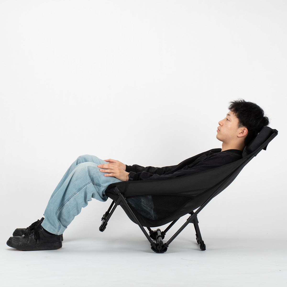 トレッカー グランドリクライニングチェア（ブラック） - アウトドア