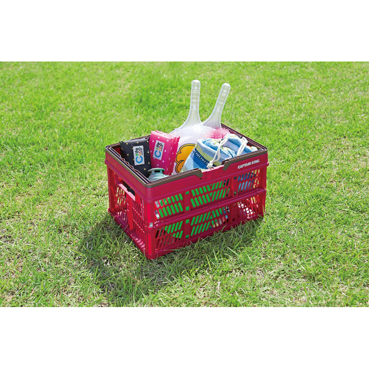 取ッ手付FDコンテナ＜M＞ レッド - アウトドア・キャンプ用品