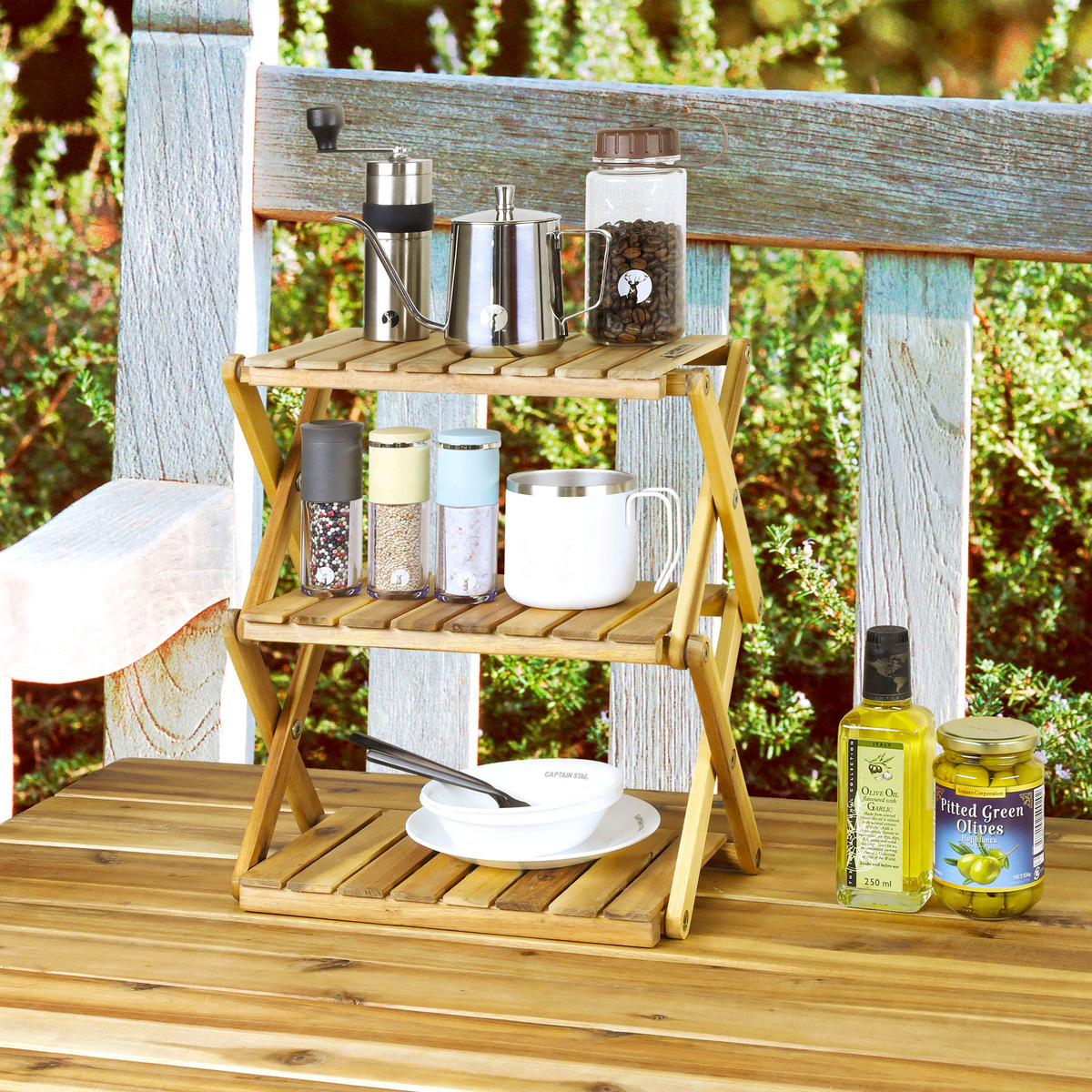 CSクラシックス 木製3段MOVEラック＜ミニ＞ - アウトドア・キャンプ