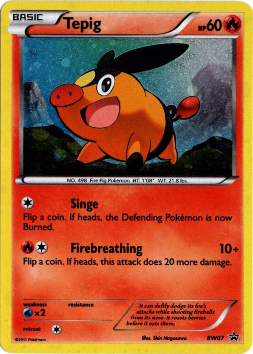 ポカブ 海外版 英語版 ホロ プロモ Tepig - BW07 -【Card Chicken】