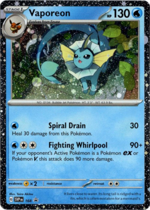 シャワーズ 海外版 英語版 ホロ プロモ Vaporeon - SVP168 -【Card
