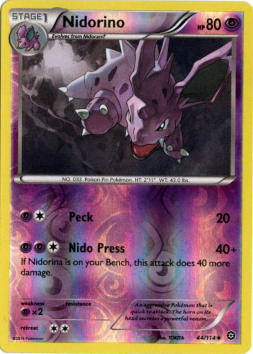 ニドリーノ 海外版 英語版 リバホロ Nidorino - 44/114 -【Card Chicken】