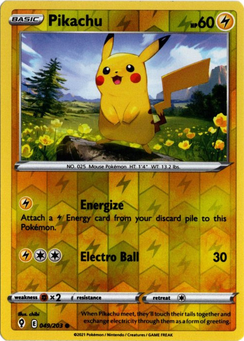 ピカチュウ 海外版 英語版 リバホロ Pikachu - 049/203 -【Card Chicken】