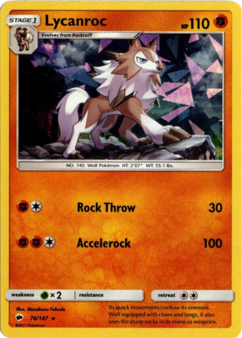 ルガルガン 海外版 英語版 Lycanroc - 76/147 - アイスホロ 海外限定