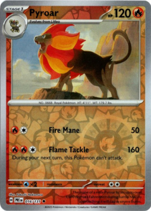 カエンジシ 海外版 英語版 リバホロ Pyroar - 016/131 -【Card Chicken】