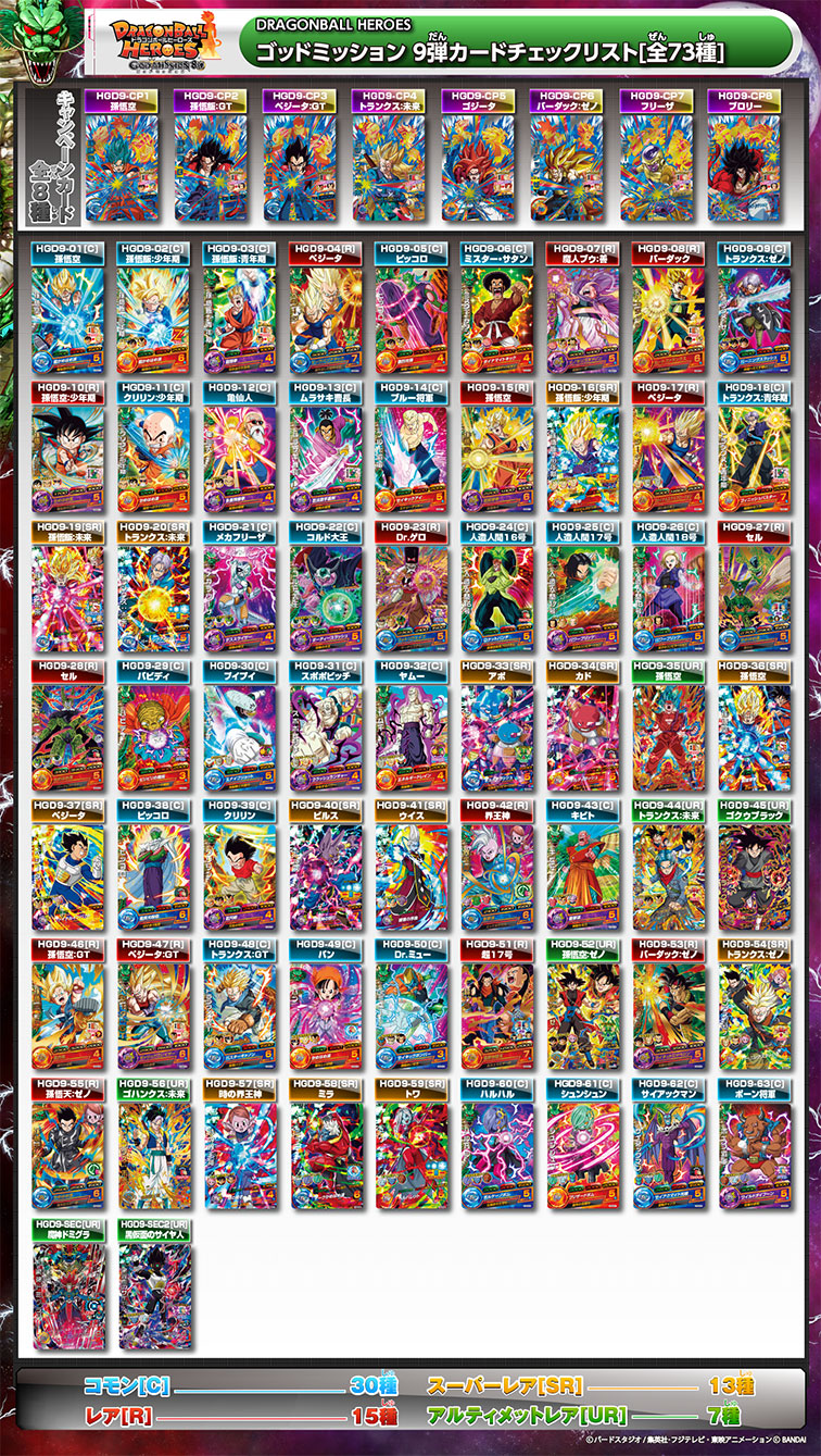 ドラゴンボールヒーローズ GDM9弾 サンプルカード 7種 GDM9弾 - カード