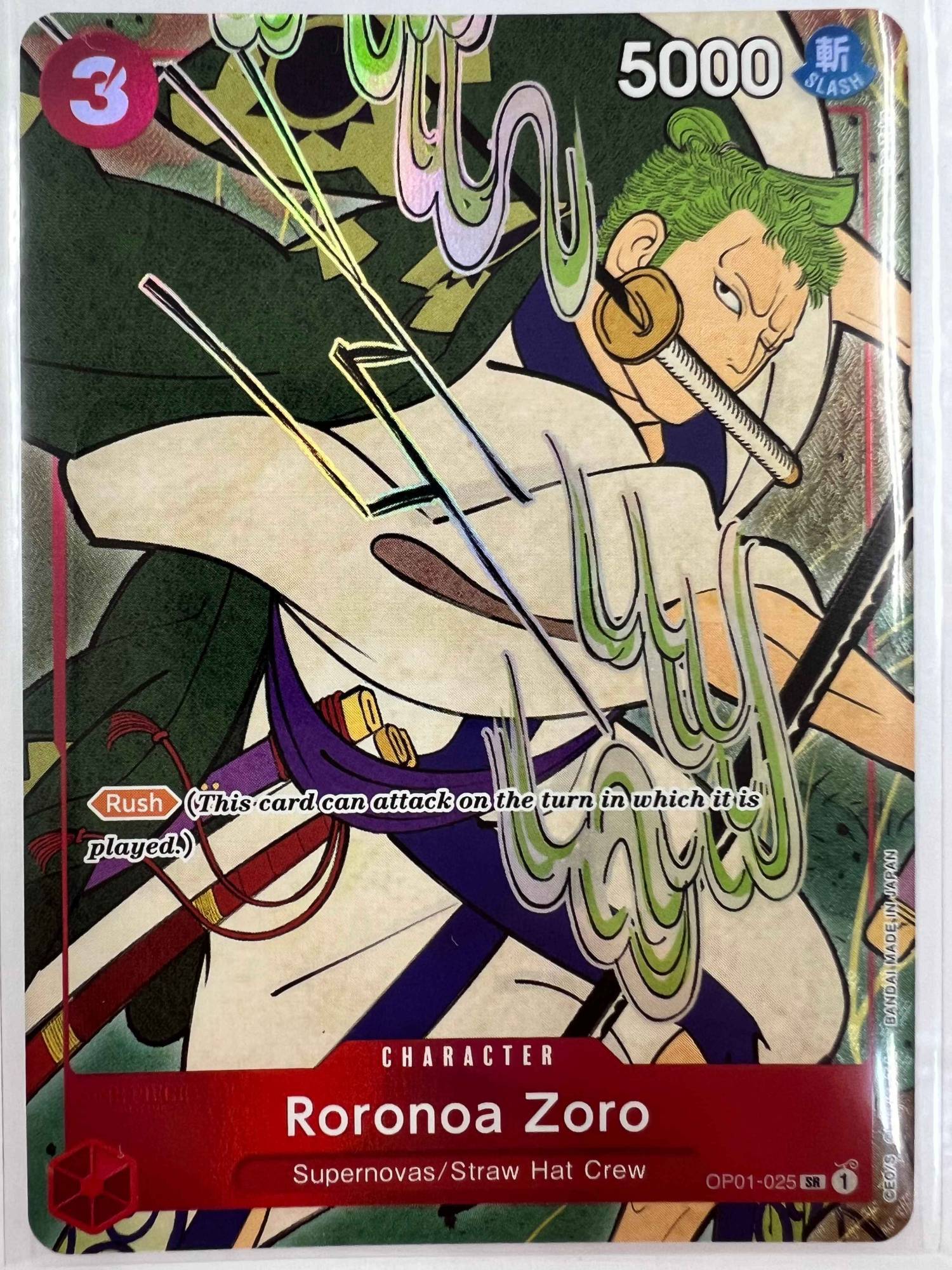 ロロノア ゾロ Roronoa Zoro OP01-025 SR 1st anniversary English