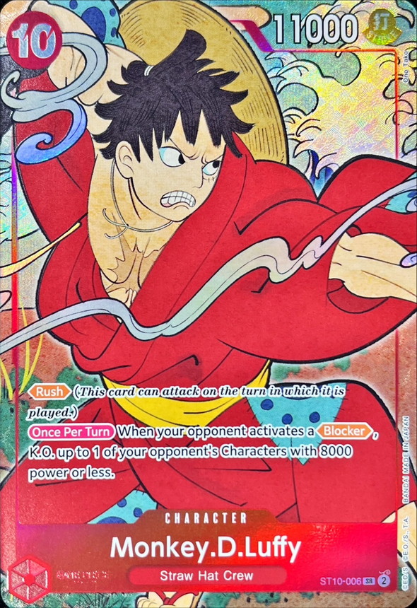 モンキー・D・ルフィ(英語版/illust:Ono Tako)【SR】{ST10-006}